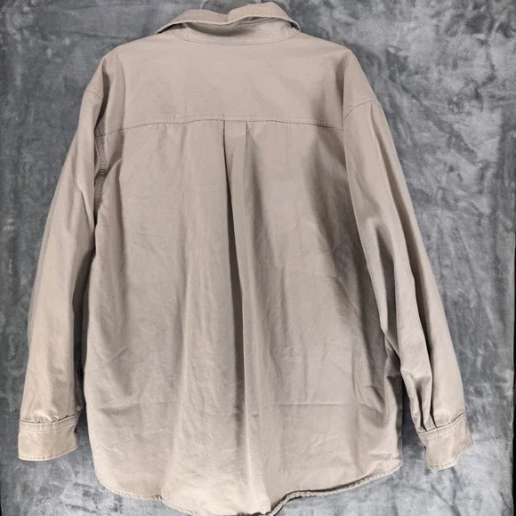 Woolrich Men's Plaid Lined Long Sleeve Button Up Shirt Tan Blue Size XL - Picture 2 of 8